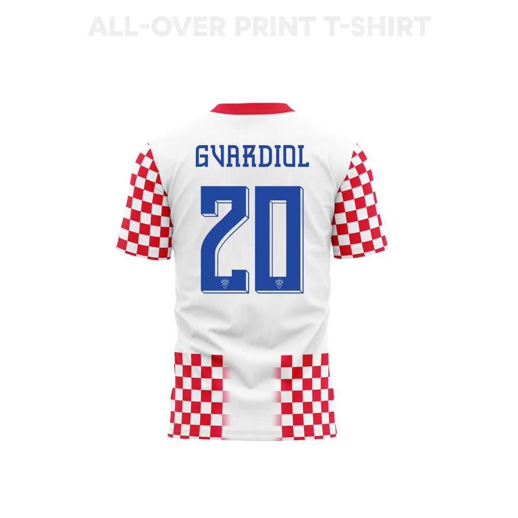 Joško Gvardiol 20 Youth Croatia 2026 Home 3D T-shirt Fully Printed – White