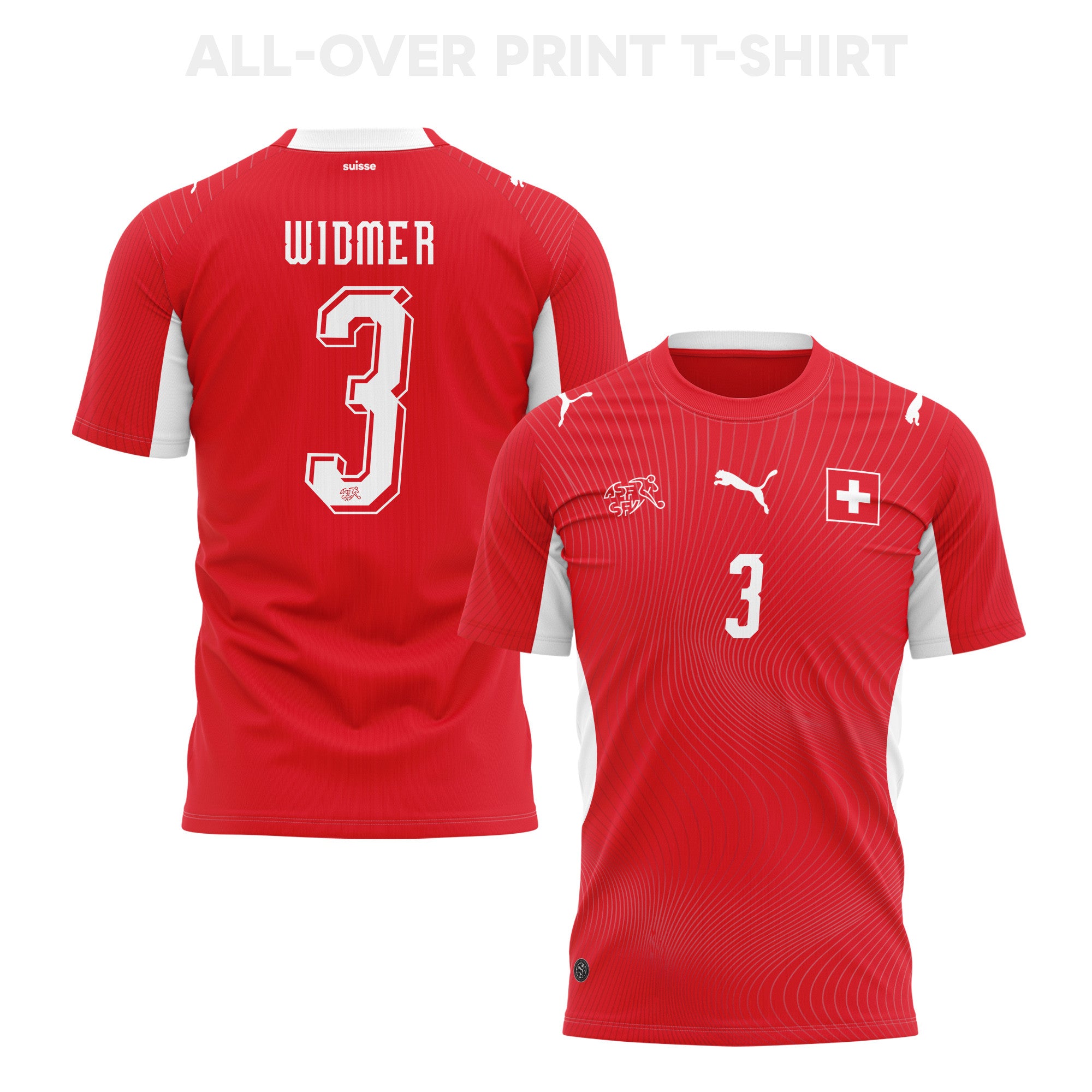 Silvan Widmer 3 Switzerland 2026 Home 3D T-Shirt Fully Printed – Unisex, Red