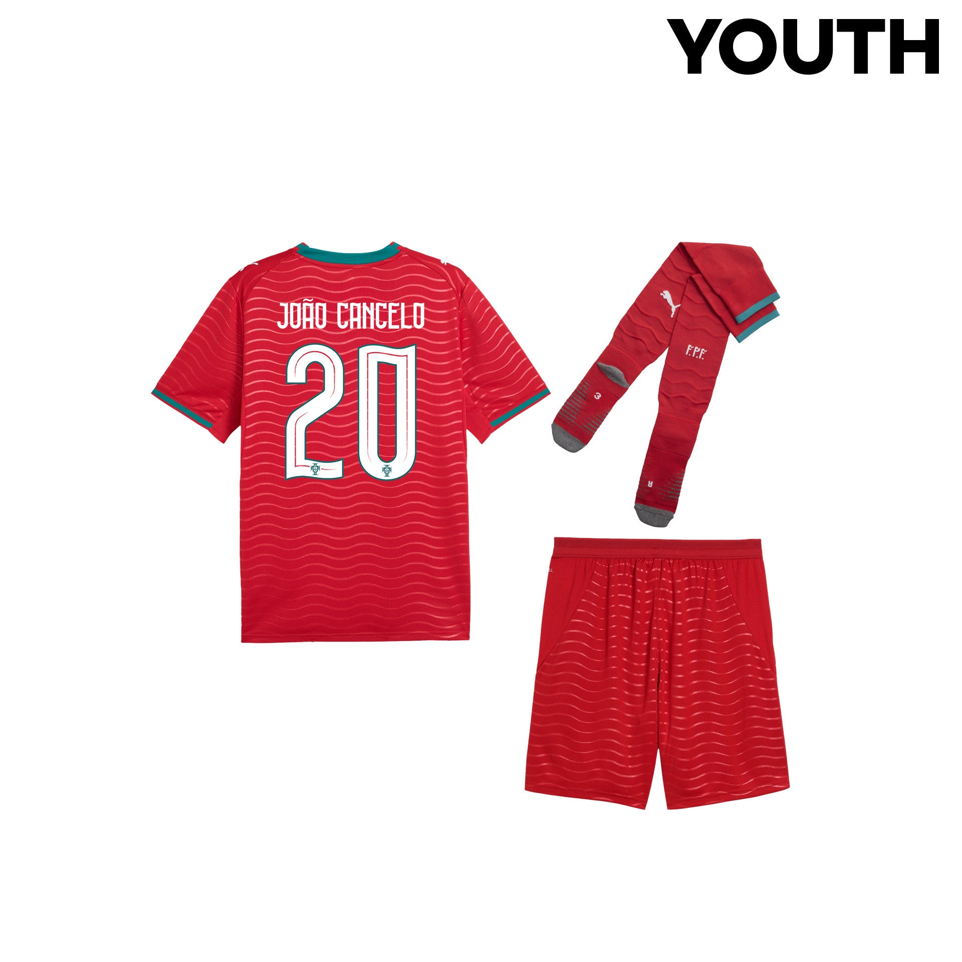 João Cancelo 20 Portugal 2026 YOUTH Home Kit Set – Red