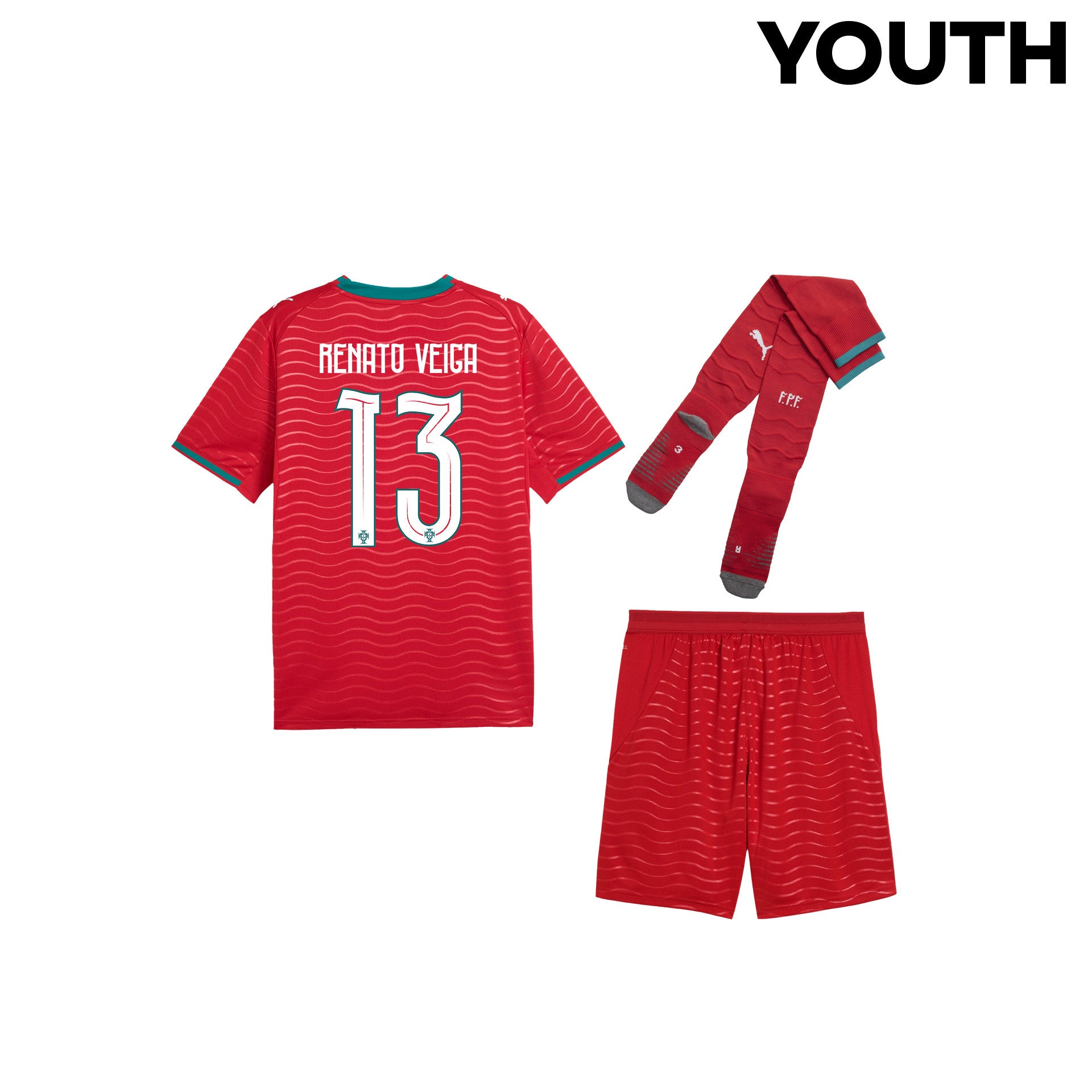 Renato Veiga 13 Portugal 2026 YOUTH Home Kit Set – Red