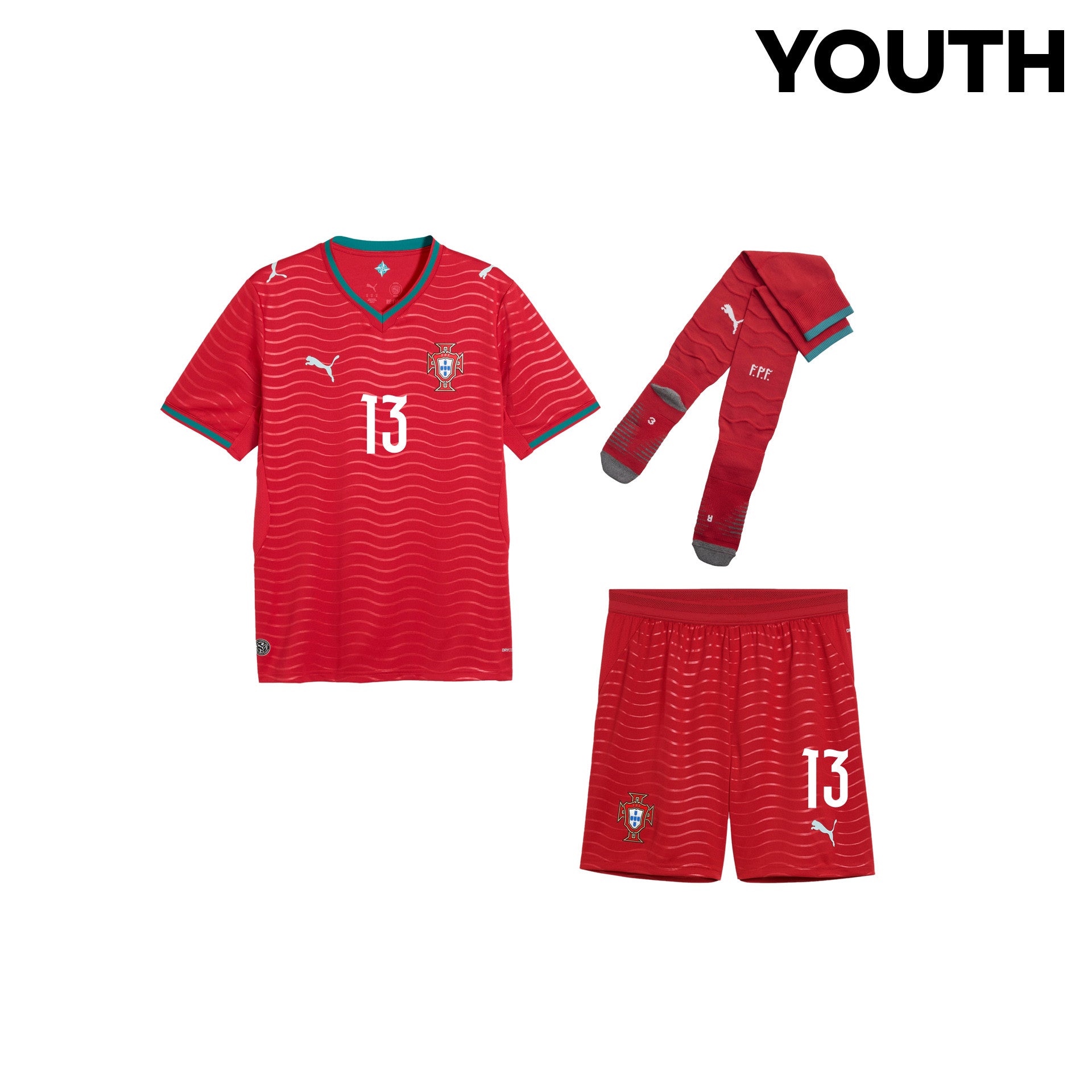 Renato Veiga 13 Portugal 2026 YOUTH Home Kit Set – Red