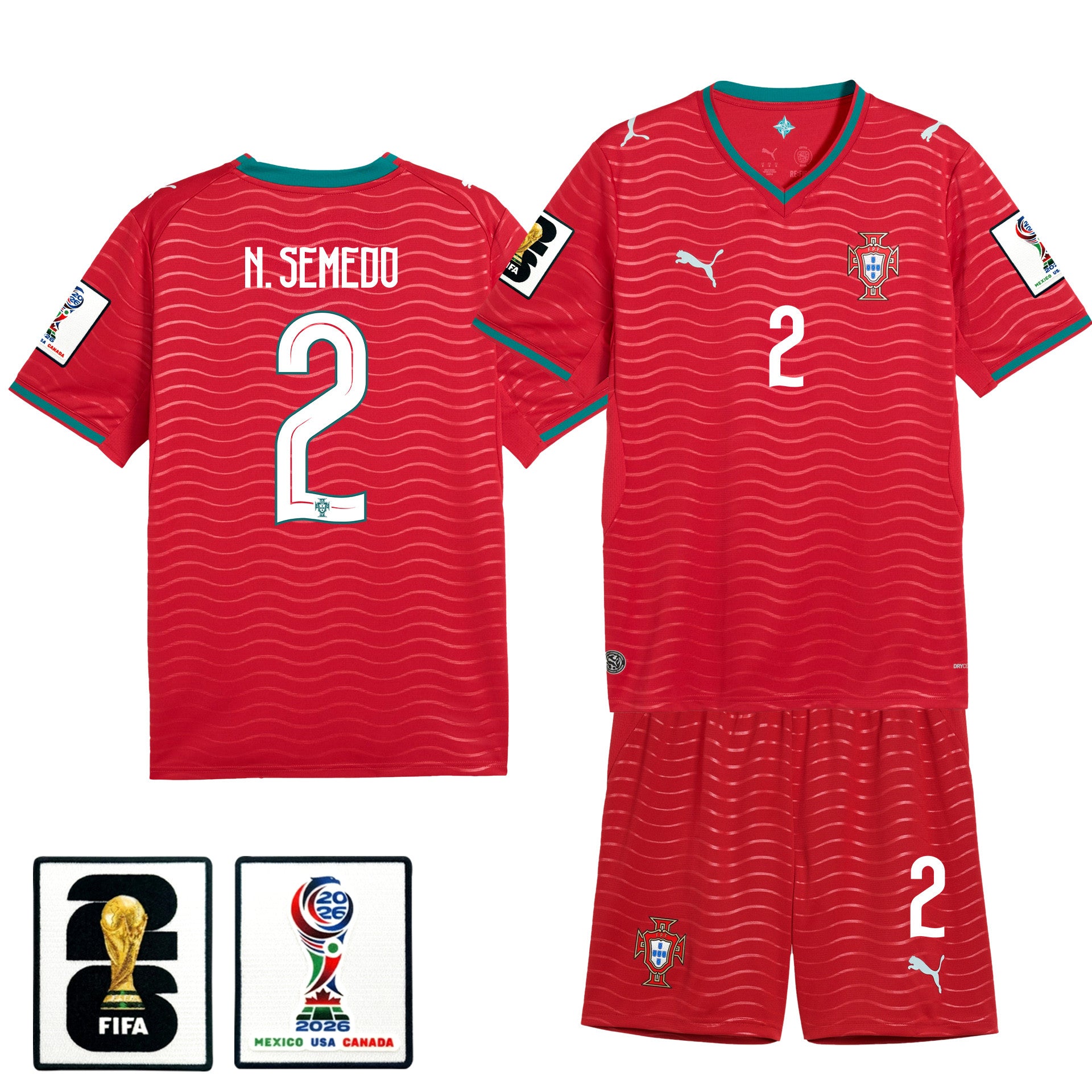 Nélson Semedo 2 Portugal 2026 Home Men Jersey & Shorts Set – Red