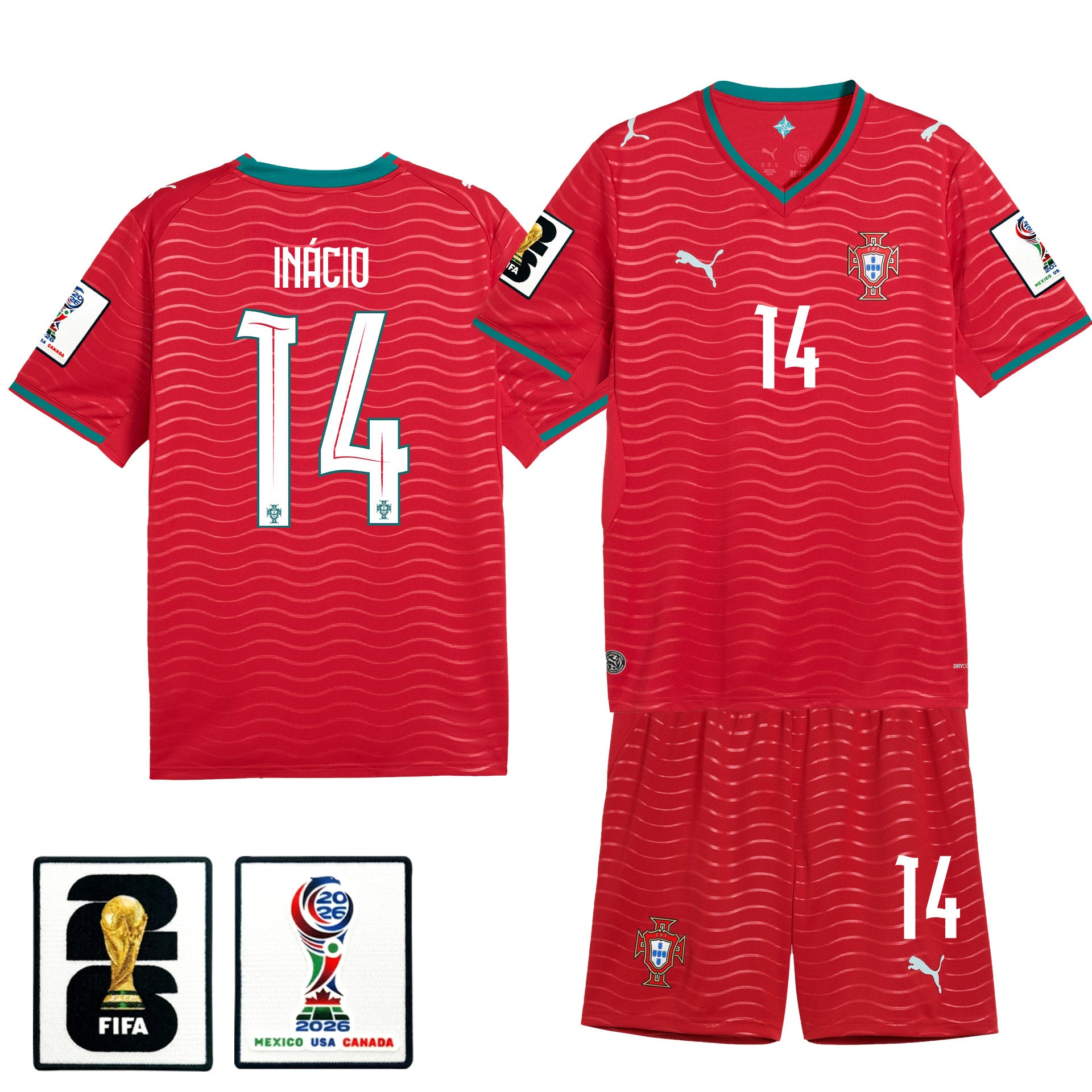 Gonçalo Inácio 14 Portugal 2026 Home Men Jersey & Shorts Set – Red