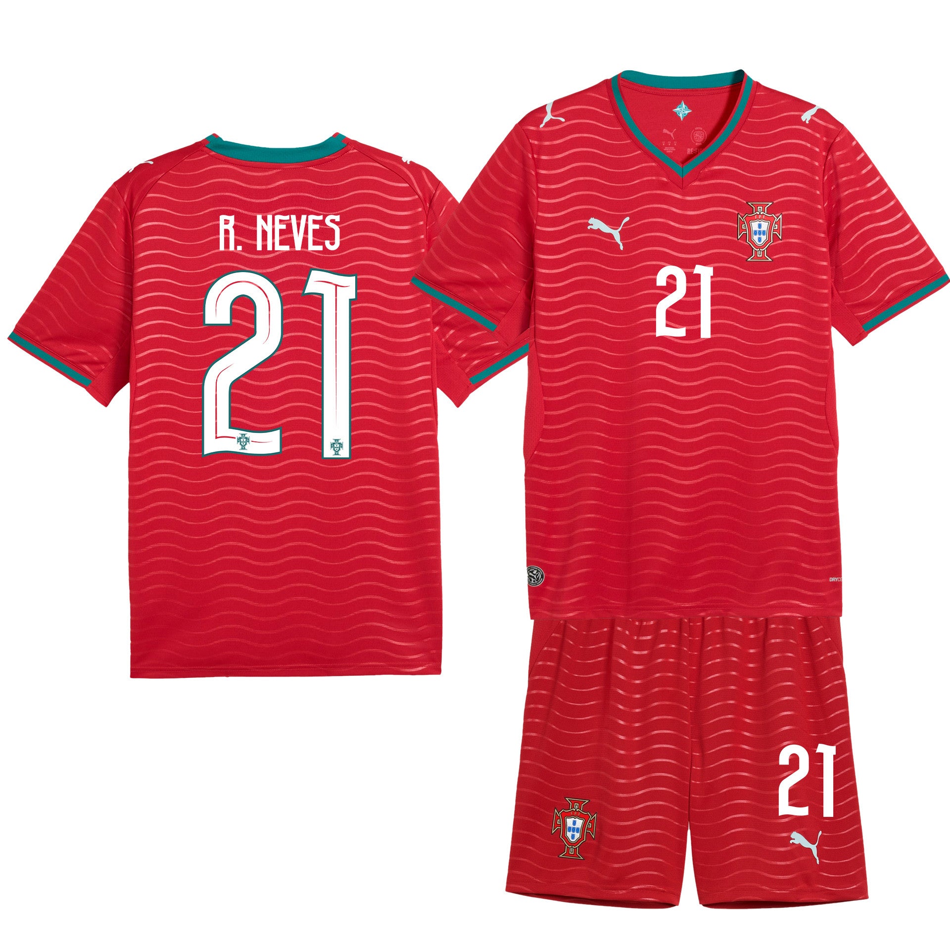 Rúben Neves 21 Portugal 2026 Home Men Jersey & Shorts Set – Red