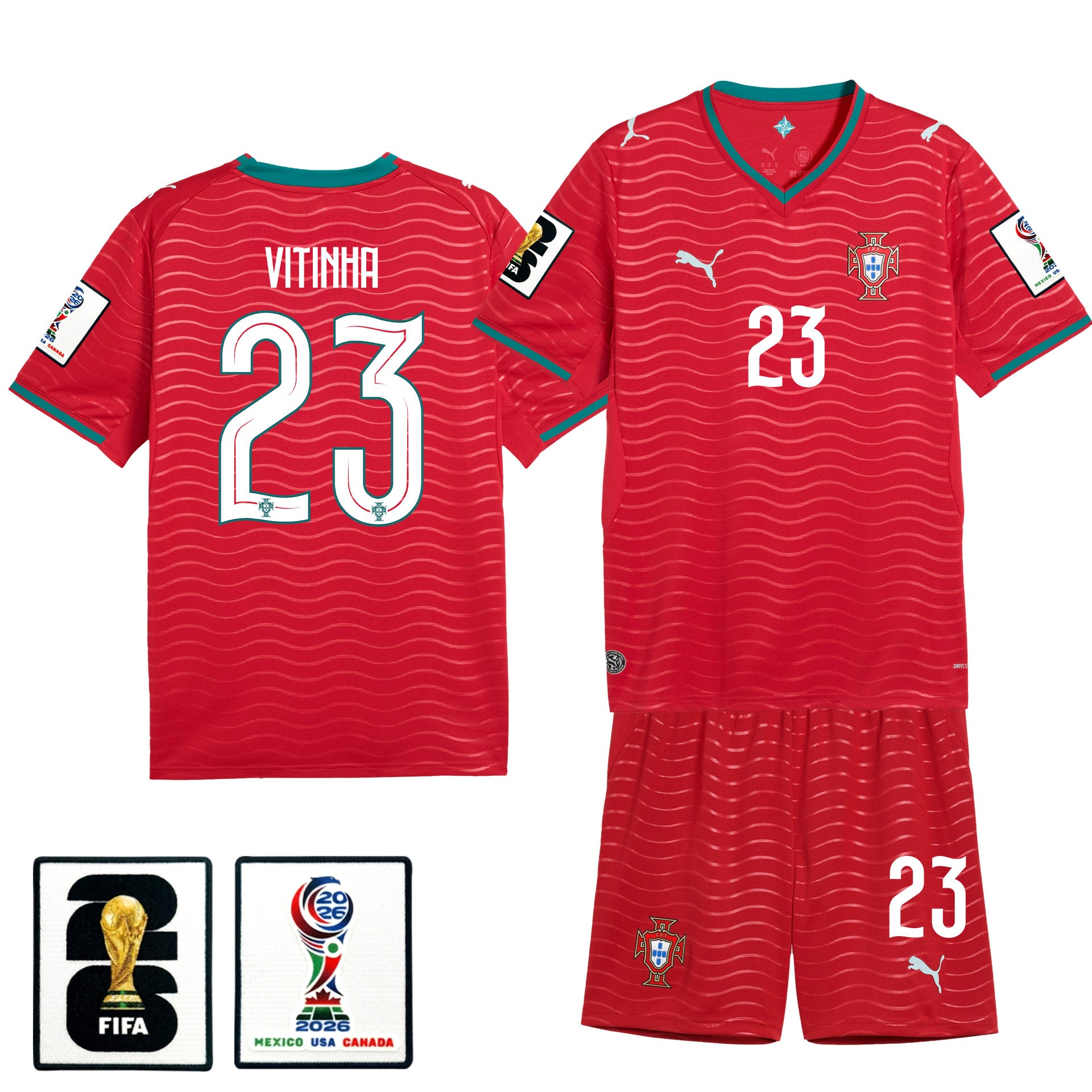 Vitinha 23 Portugal 2026 Home Men Jersey & Shorts Set – Red