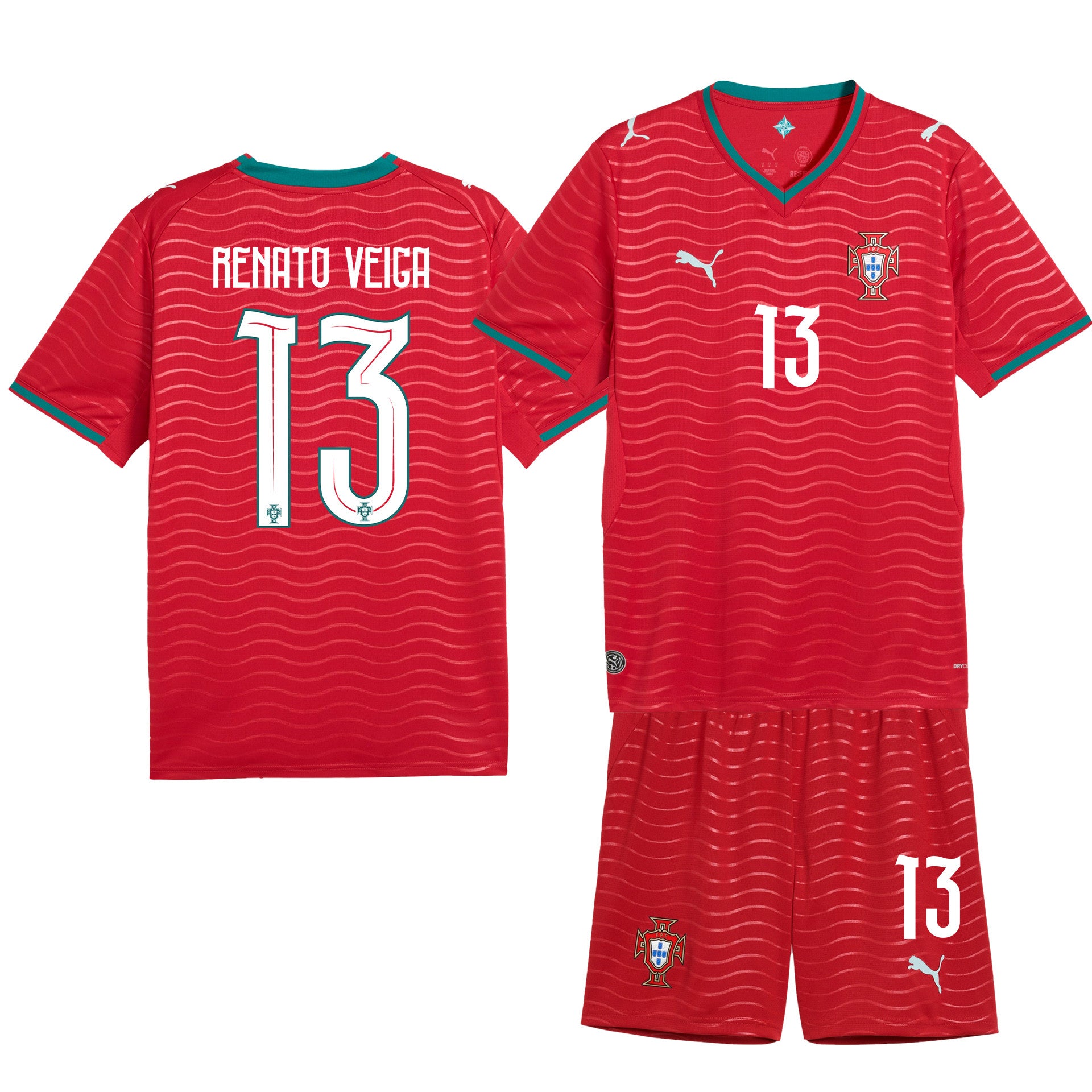 Renato Veiga 13 Portugal 2026 Home Men Jersey & Shorts Set – Red