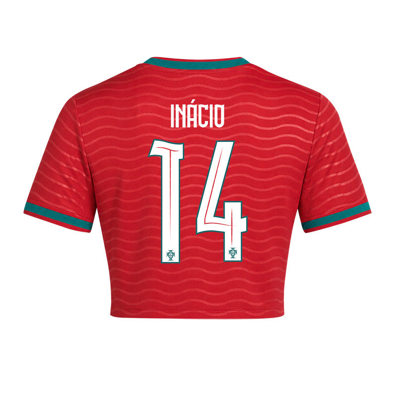 Gonçalo Inácio 14 Portugal 2026 Home Women's Cropped Jersey - Red