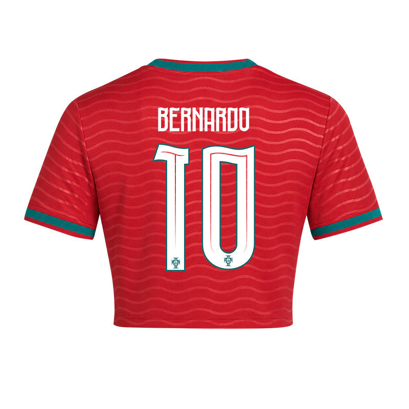 Bernardo Silva 10 Portugal 2026 Home Women's Cropped Jersey - Red
