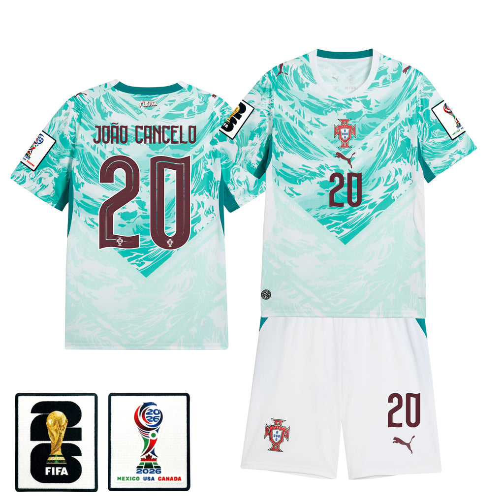 João Cancelo 20 Portugal 2026 Away Men Jersey & Shorts Set – White