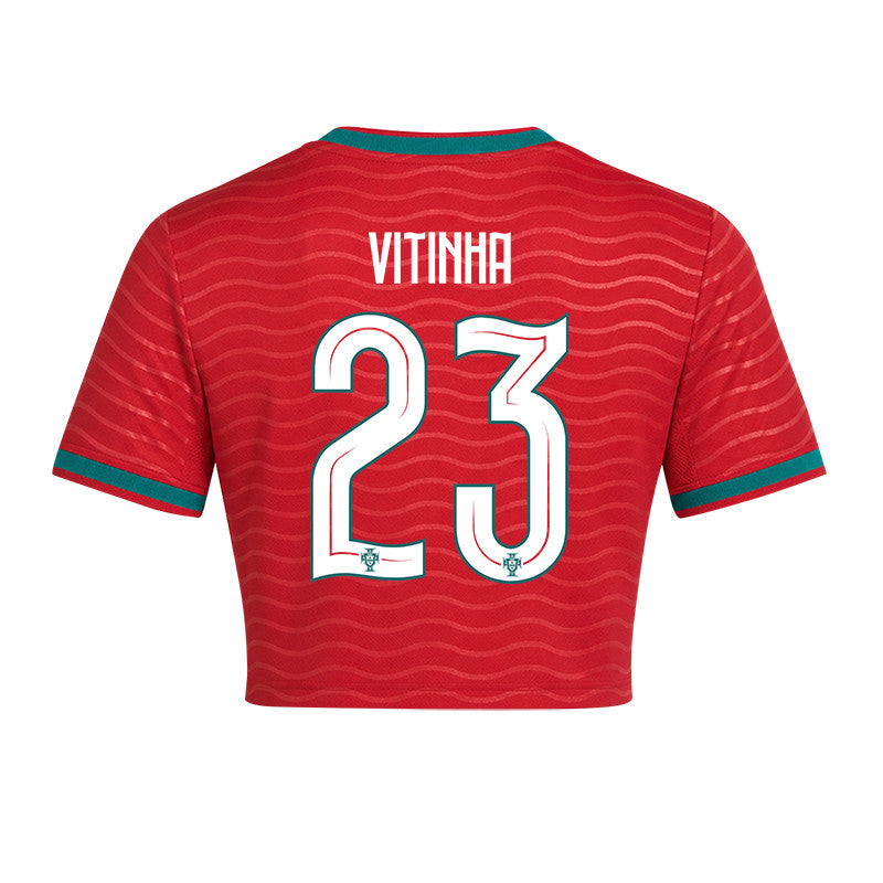 Vitinha 23 Portugal 2026 Home Women's Cropped Jersey - Red