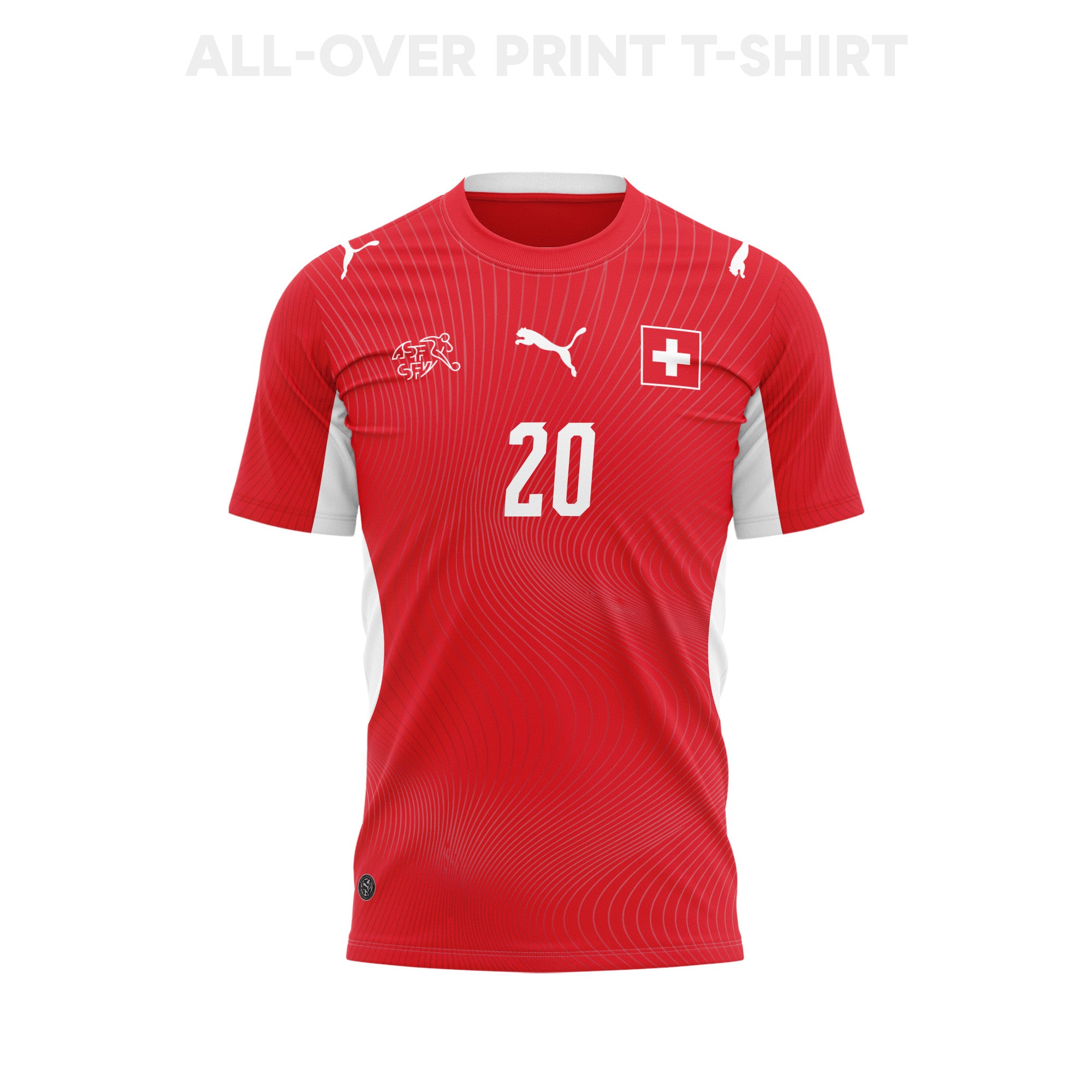 Michel Aebischer 20 Switzerland 2026 Home 3D T-Shirt Fully Printed – Unisex, Red