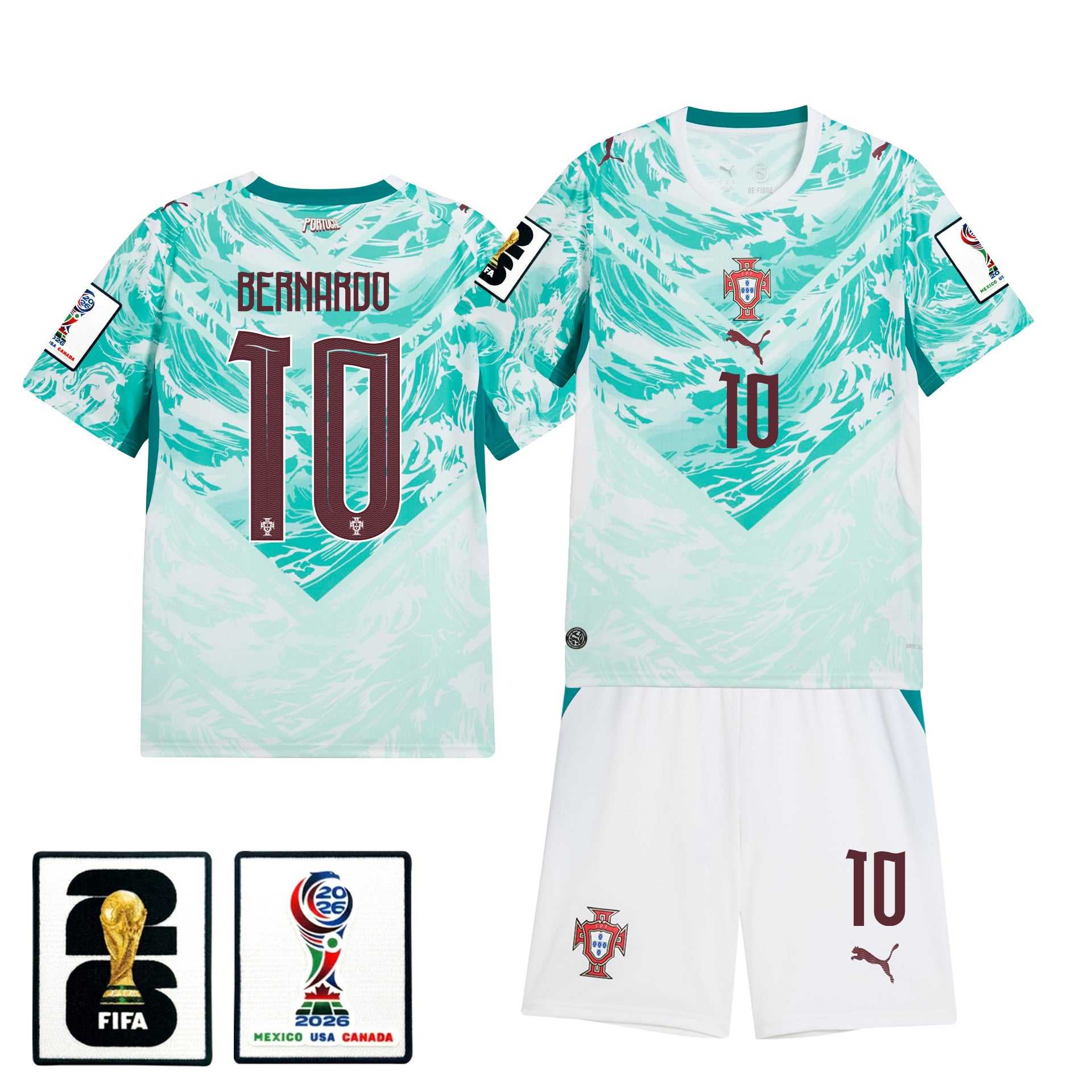 Bernardo Silva 10 Portugal 2026 Away Men Jersey & Shorts Set – White