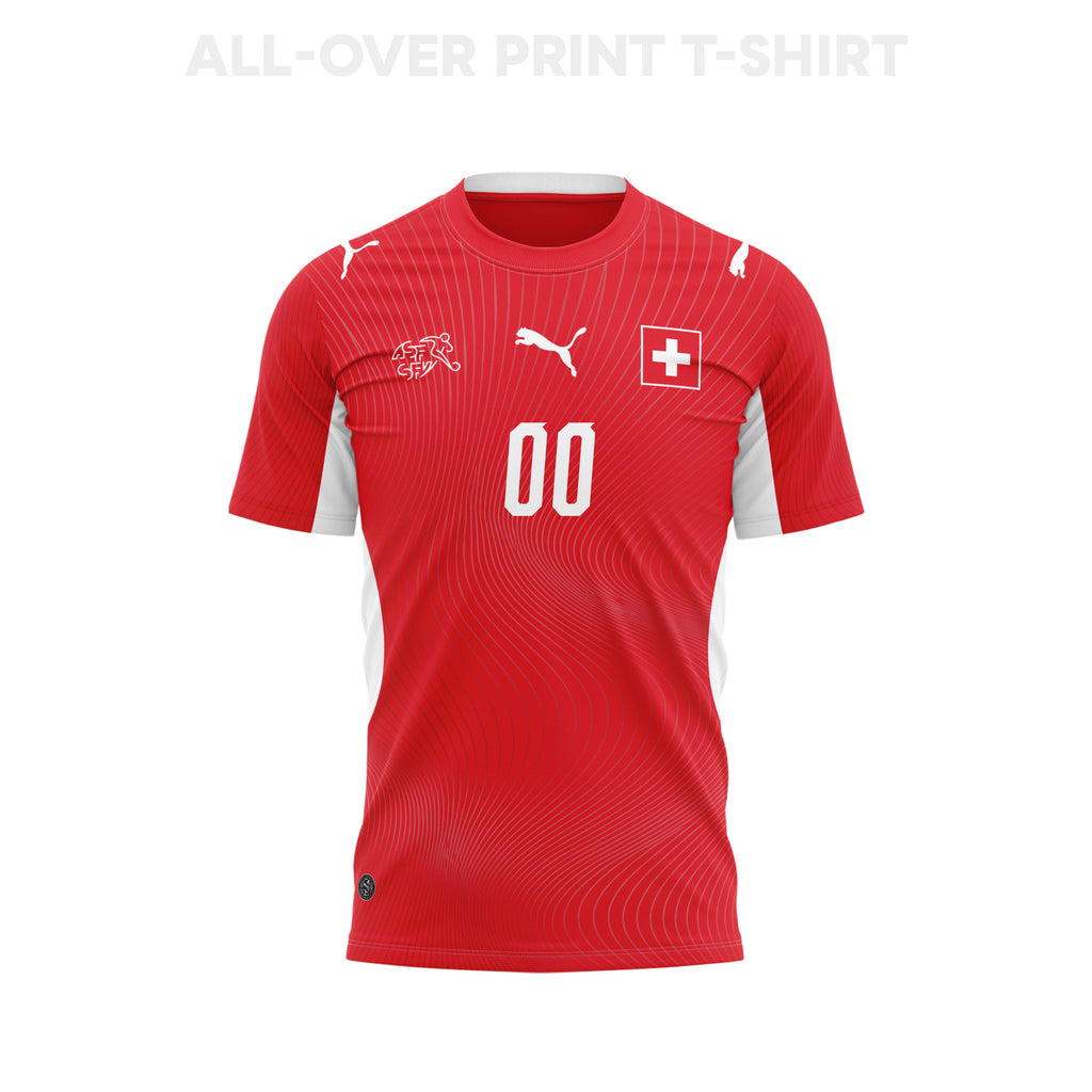 Switzerland 2026 Home 3D T-Shirt Fully Printed – Personalized – Unisex, Red