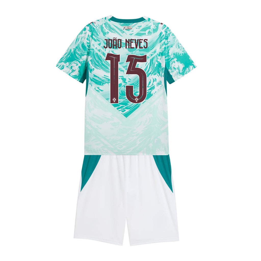 João Neves 15 Portugal 2026 Away Men Jersey & Shorts Set – White