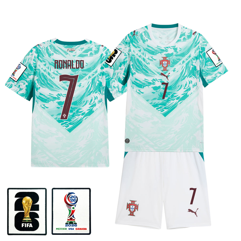 Cristiano Ronaldo 7 Portugal 2026 Away Men Jersey & Shorts Set – White