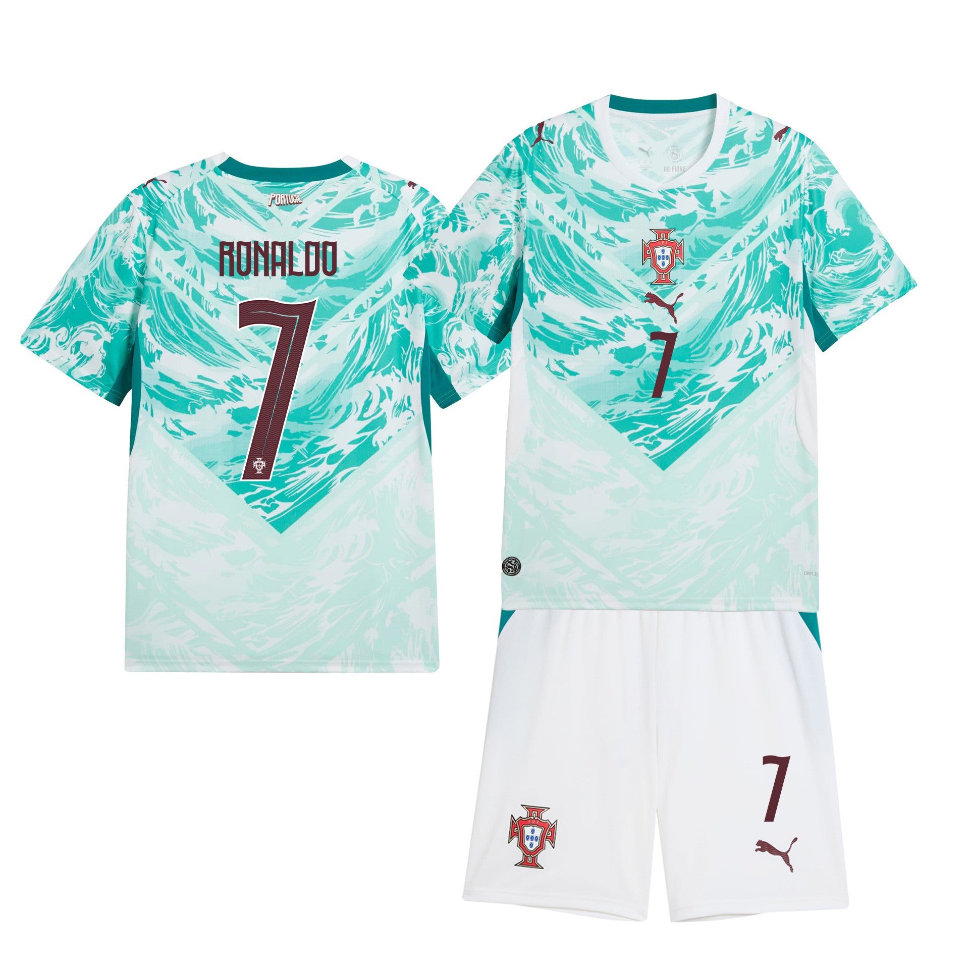 Cristiano Ronaldo 7 Portugal 2026 Away Men Jersey & Shorts Set – White