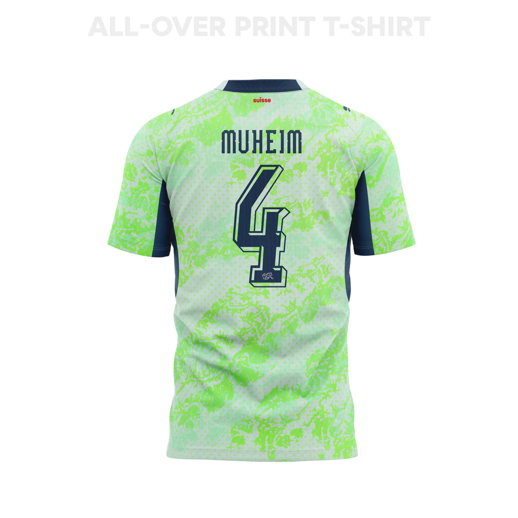 Miro Muheim 4 Youth Switzerland 2026 Away 3D T-shirt Fully Printed – Green