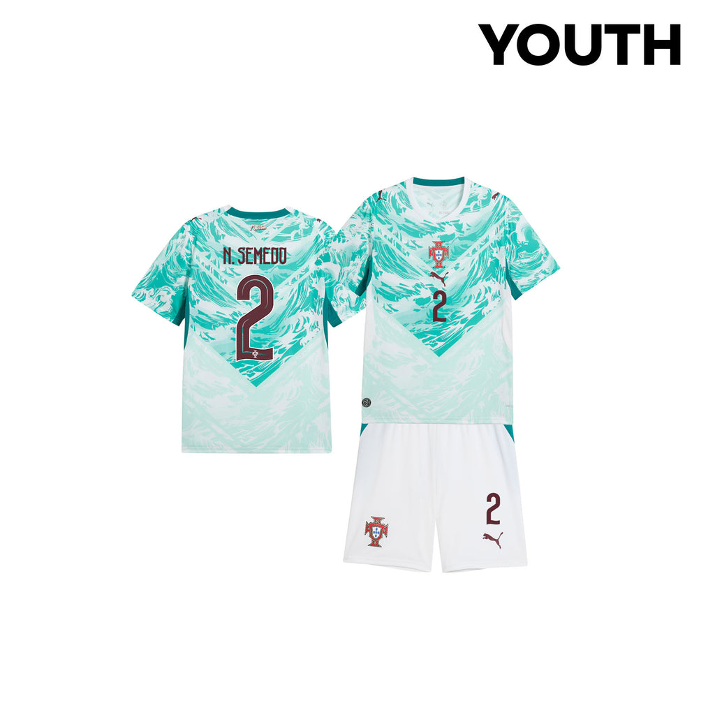 Nélson Semedo 2 Portugal 2026 Youth Away Jersey & Shorts Set - White