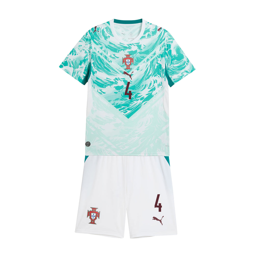 Rúben Dias 4 Portugal 2026 Youth Away Jersey & Shorts Set - White