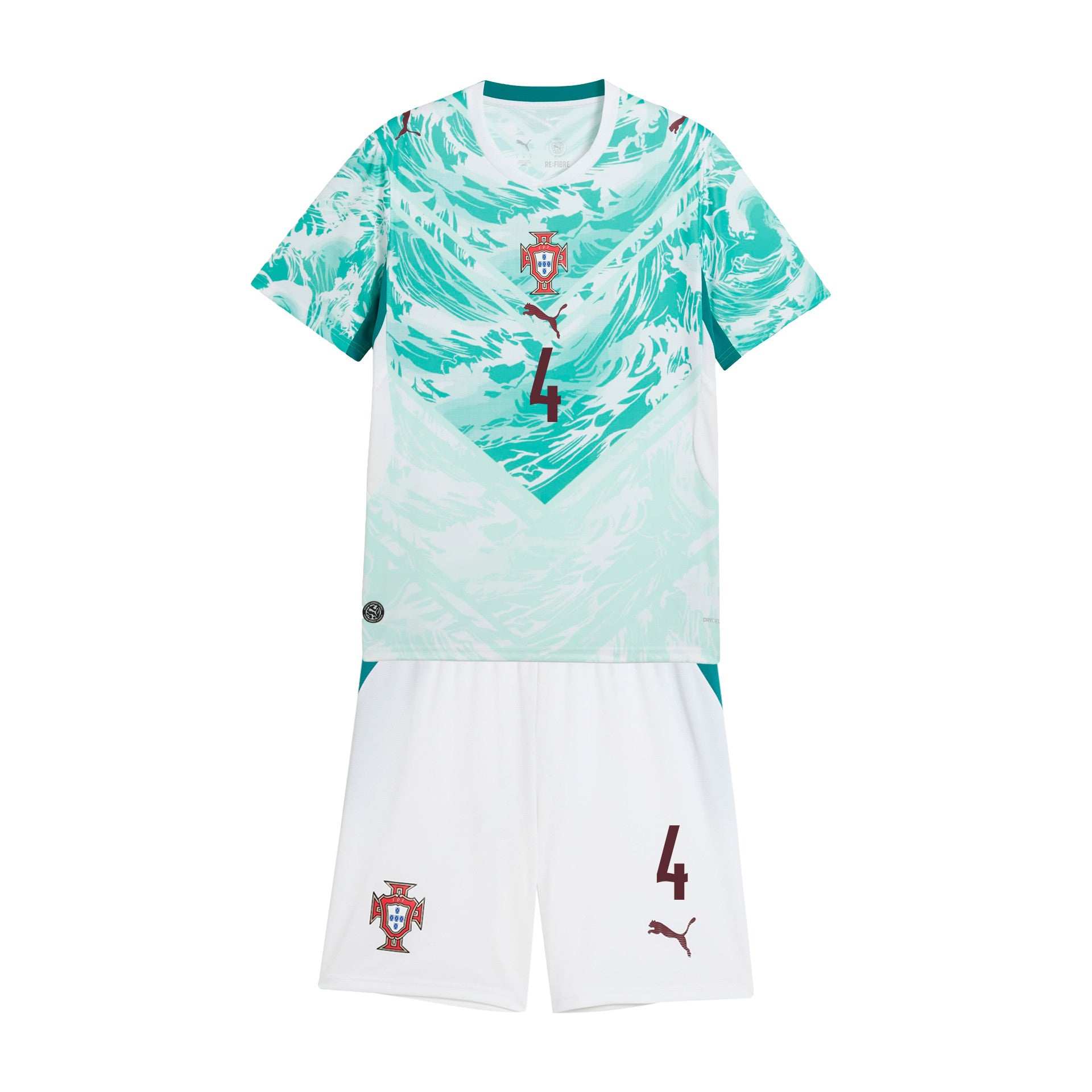Rúben Dias 4 Portugal 2026 Youth Away Jersey & Shorts Set - White