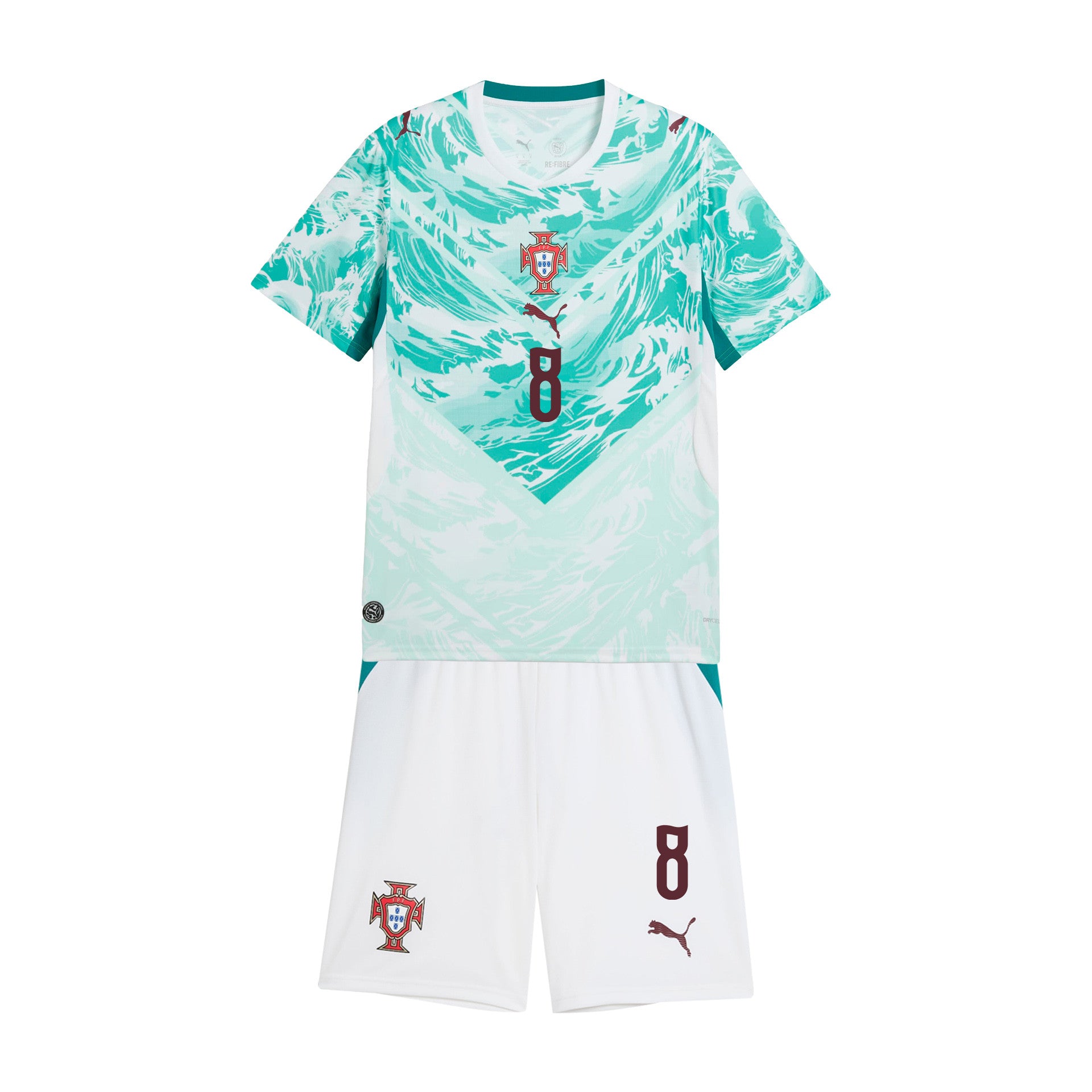 Bruno Fernandes 8 Portugal 2026 Youth Away Jersey & Shorts Set - White