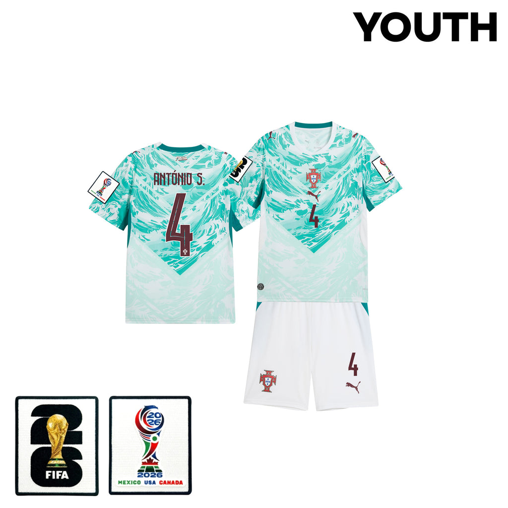 António Silva 4 Portugal 2026 Youth Away Jersey & Shorts Set - White