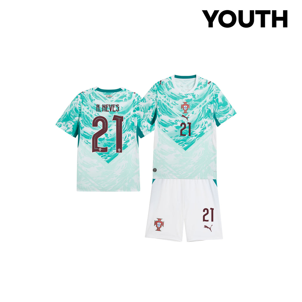 Rúben Neves 21 Portugal 2026 Youth Away Jersey & Shorts Set - White