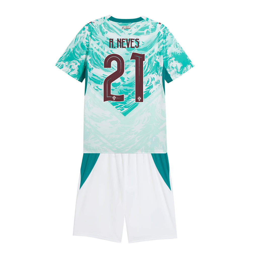 Rúben Neves 21 Portugal 2026 Youth Away Jersey & Shorts Set - White