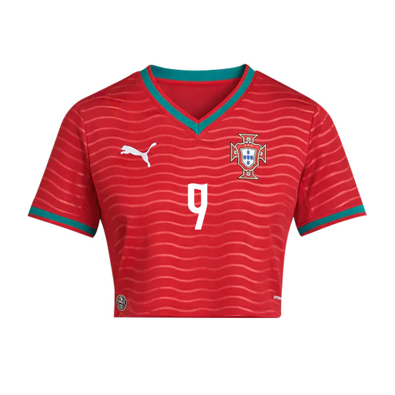 Gonçalo Ramos 9 Portugal 2026 Home Women's Cropped Jersey - Red