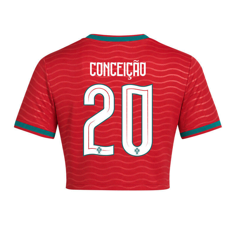 Francisco Conceição 20 Portugal 2026 Home Women's Cropped Jersey - Red