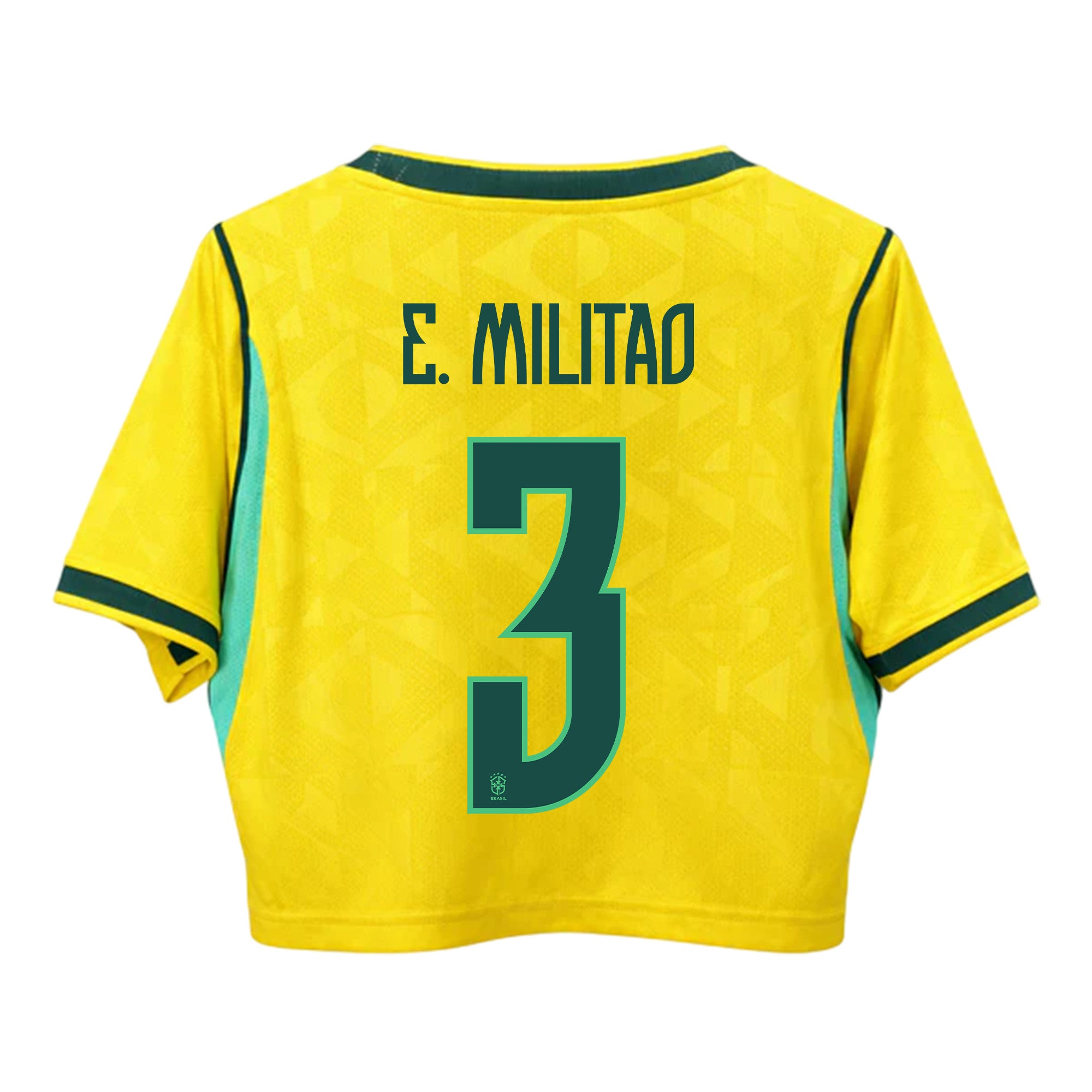 Éder Militão 3 Brazil 2026 Home Women's Cropped Jersey - Yellow