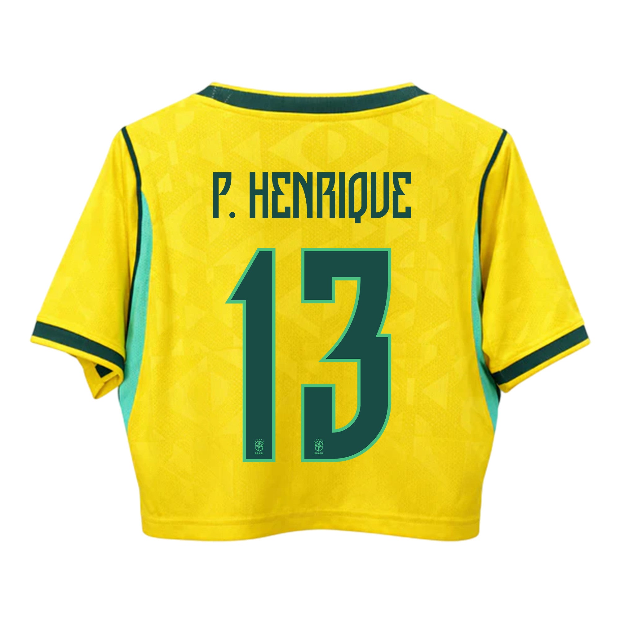 Paulo Henrique 13 Brazil 2026 Home Women's Cropped Jersey - Yellow