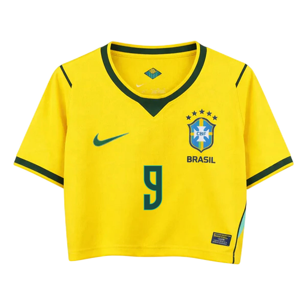 Richarlison 9 Brazil 2026 Home Women's Cropped Jersey - Yellow