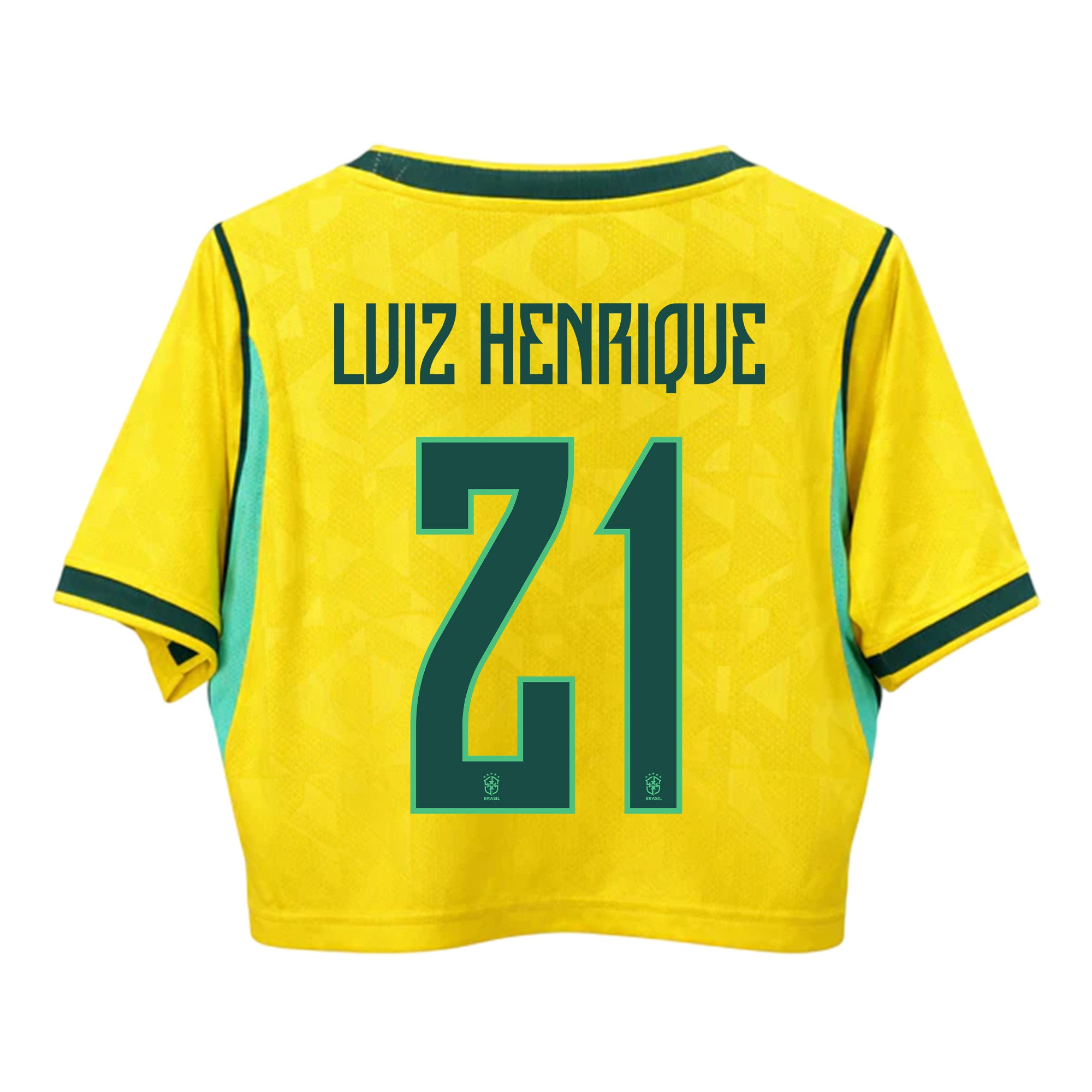 Luiz Henrique 21 Brazil 2026 Home Women's Cropped Jersey - Yellow