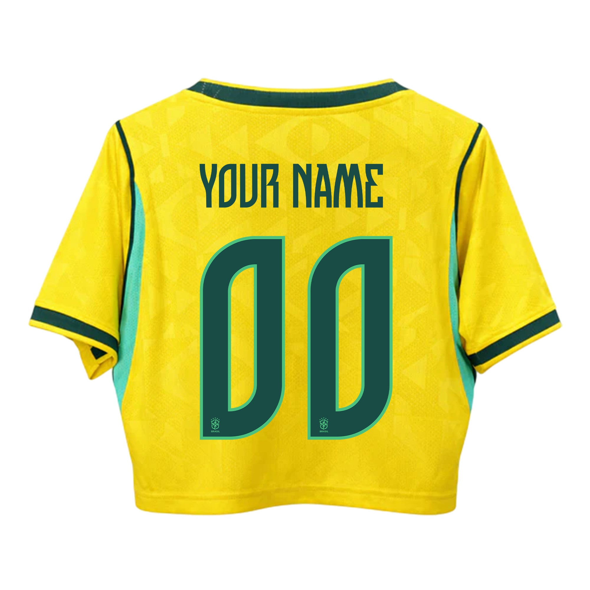 Brazil 2026 Home Personalized Women's Cropped Jersey - Yellow
