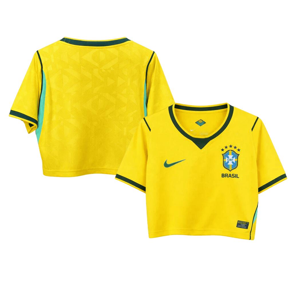 Brazil 2026 Home Women's Cropped Jersey - Yellow