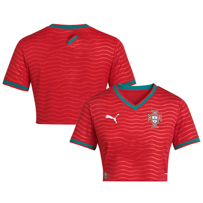 Portugal 2026 Home Women's Cropped Jersey - Red