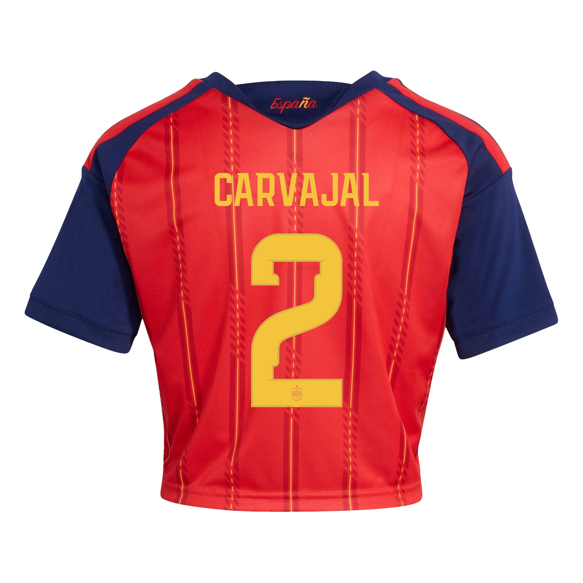 Dani Carvajal 2 Spain 2026 Home Women's Cropped Jersey - Red