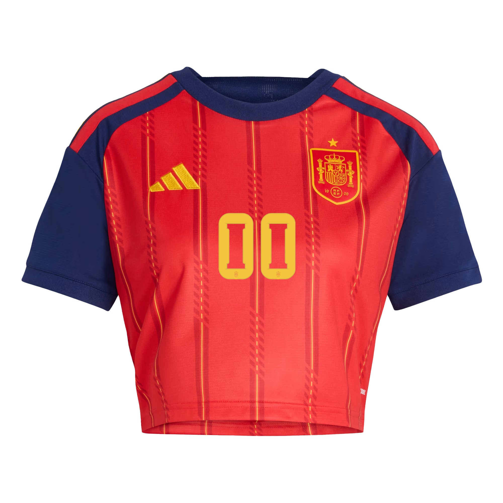 Spain 2026 Home Personalized Women's Cropped Jersey - Red