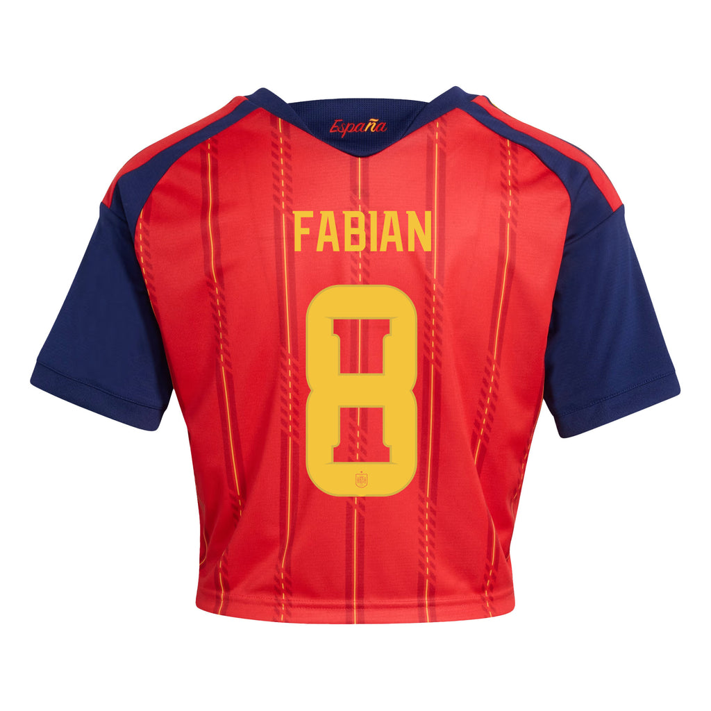 Fabián Ruiz 8 Spain 2026 Home Women's Cropped Jersey - Red