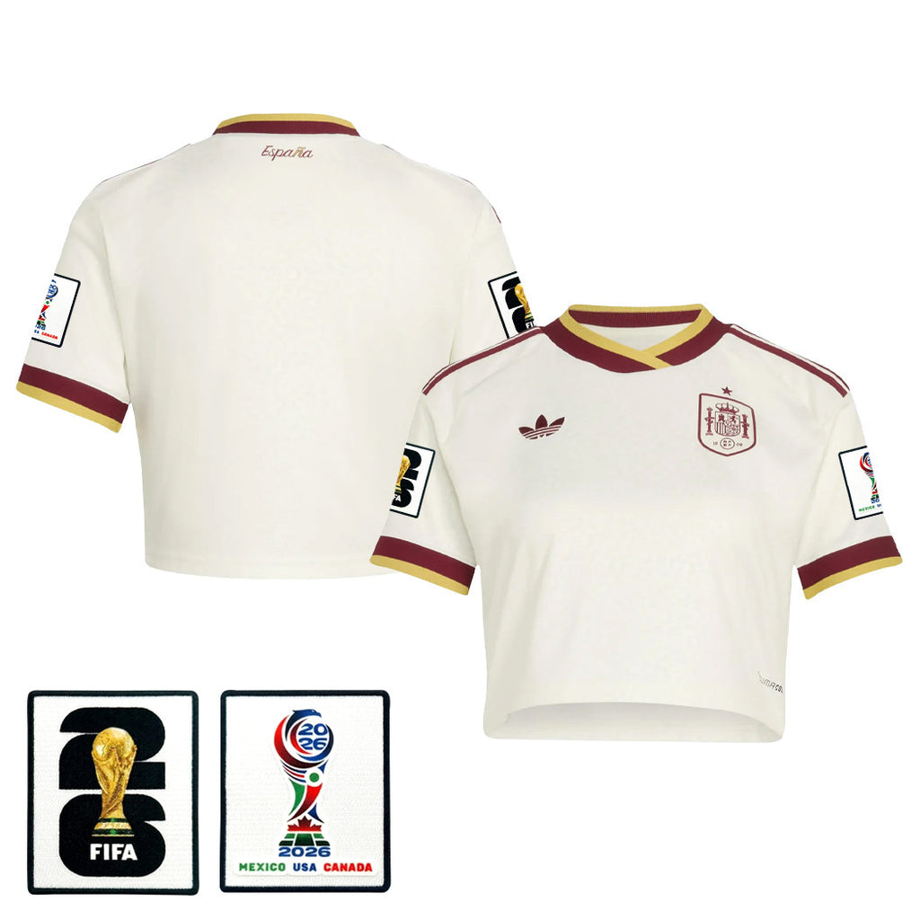 Spain 2026 Away Women's Cropped Jersey - White