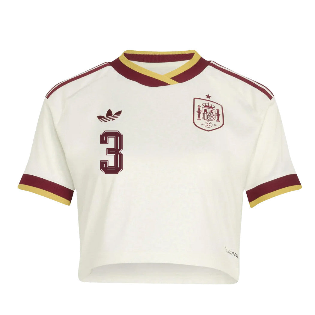 Robin Le Normand 3 Spain 2026 Away Women's Cropped Jersey - White