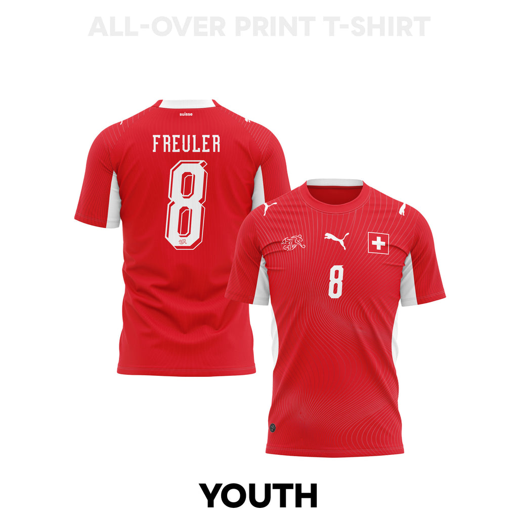 Remo Freuler 8 Youth Switzerland 2026 Home 3D T-shirt Fully Printed – Red