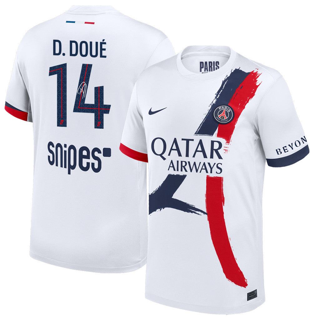 Désiré Doué 14 Signature Paris Saint-Germain 25/26 Away Men Jersey - White