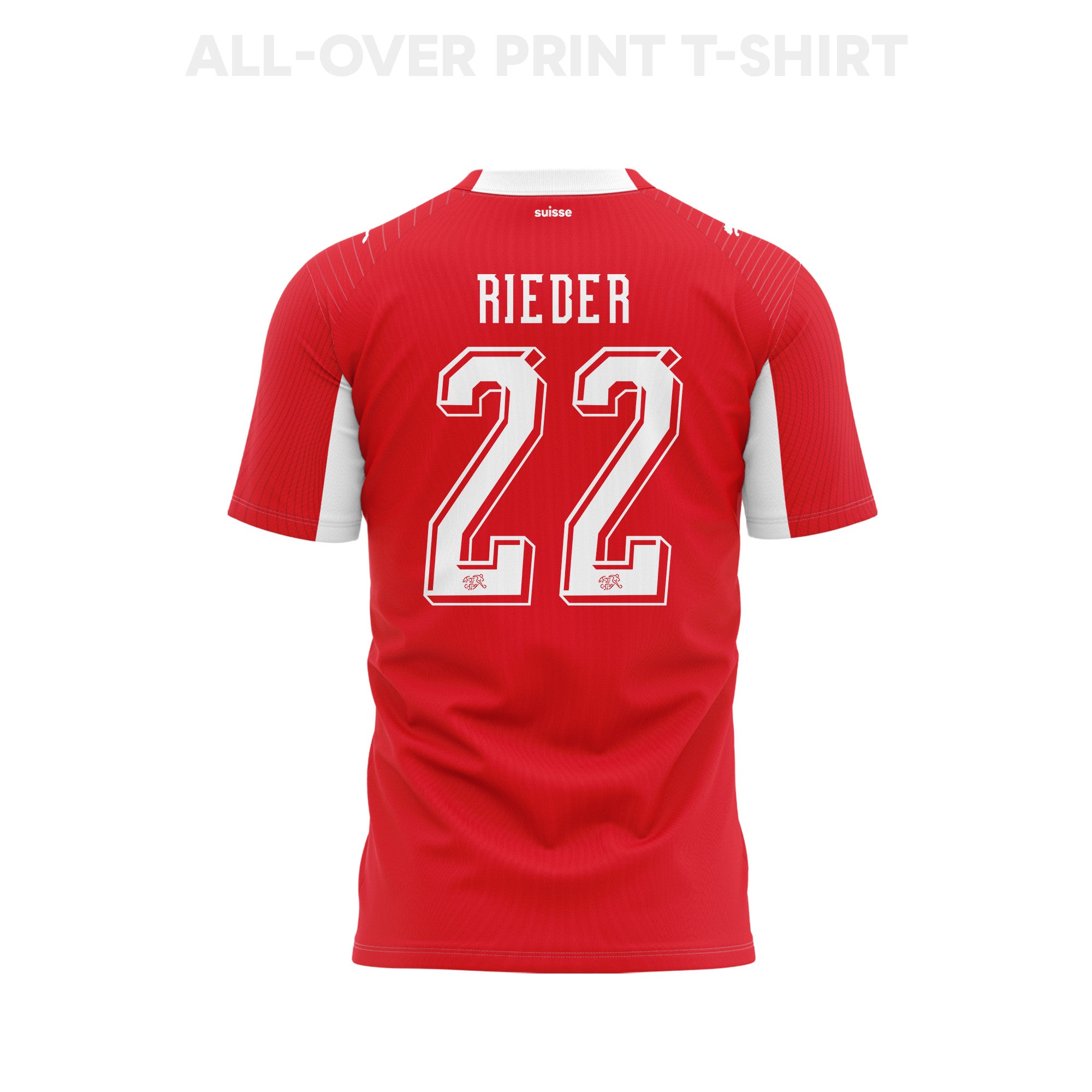 Fabian Rieder 22 Youth Switzerland 2026 Home 3D T-shirt Fully Printed – Red