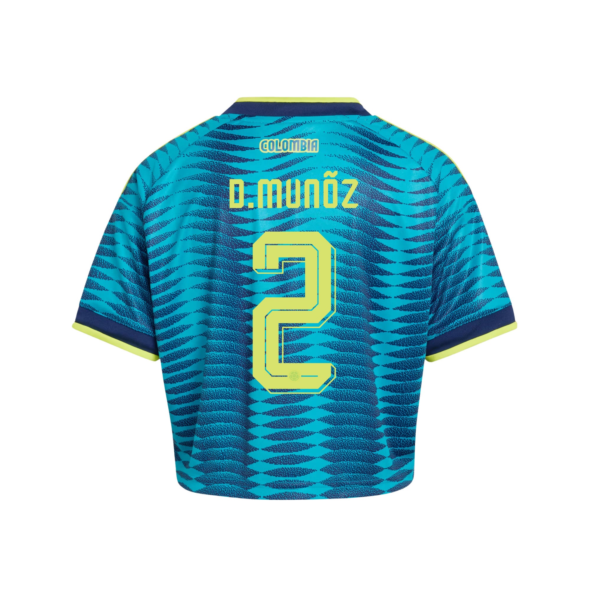 Daniel Muñoz 2 Colombia 2026 Away Women's Cropped Jersey - Turquoise