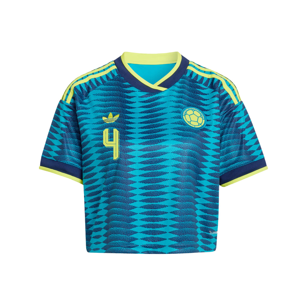 Santiago Arias 4 Colombia 2026 Away Women's Cropped Jersey - Turquoise