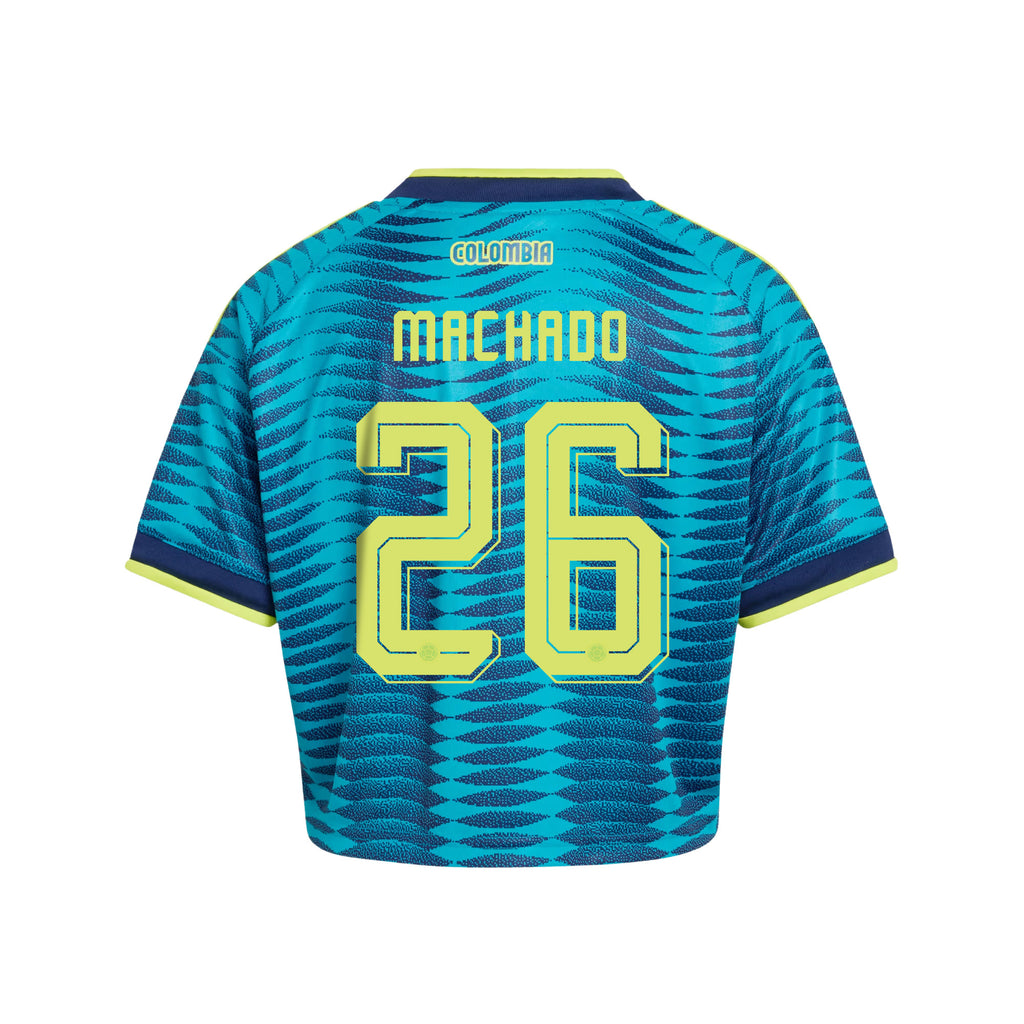 Deiver Machado 26 Colombia 2026 Away Women's Cropped Jersey - Turquoise