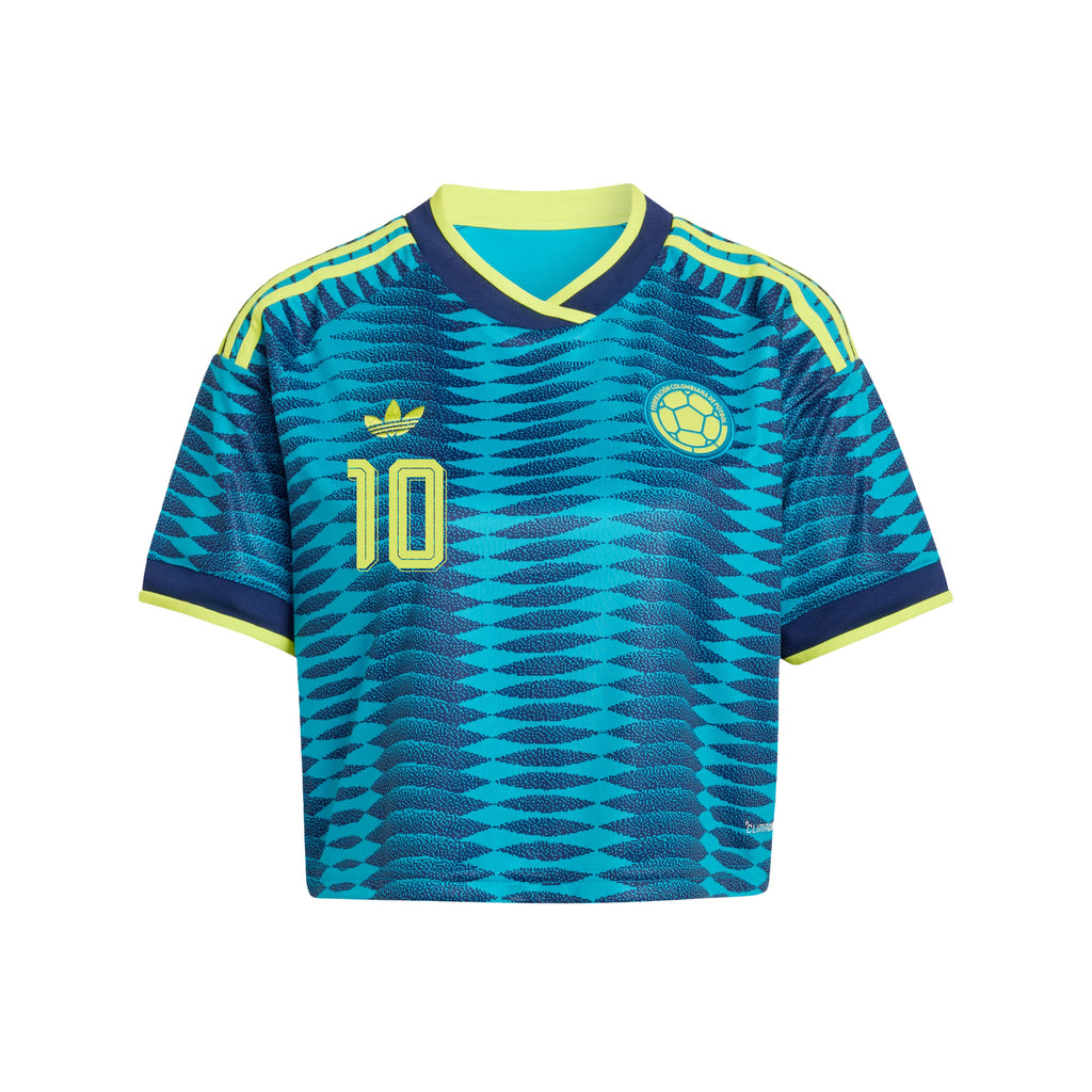James Rodriguez 10 Colombia 2026 Away Women's Cropped Jersey - Turquoise