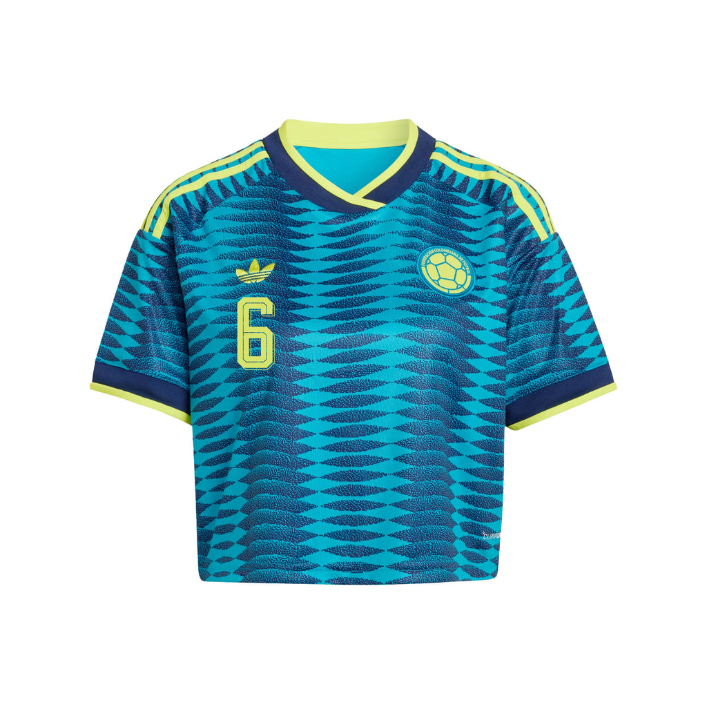 Richard Ríos 6 Colombia 2026 Away Women's Cropped Jersey - Turquoise